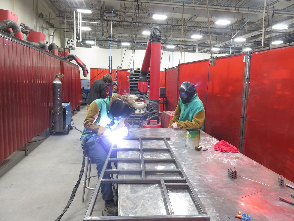 Capital Area Technical Center students put their welding skills to work, gaining practical experience and preparing for opportunities in Maine's skilled trades and manufacturing workforce.
